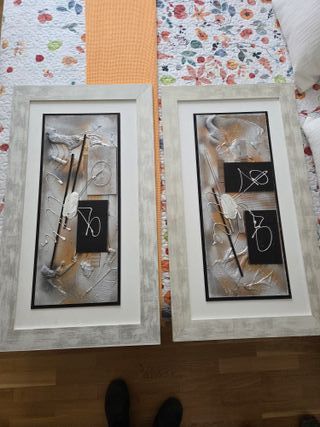 Cuadros modernos plata y negro