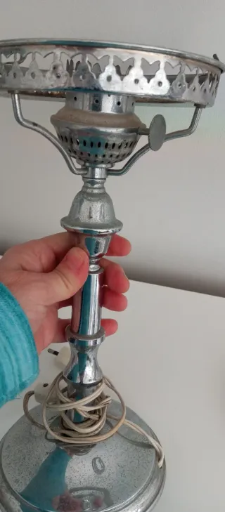 2 Lámparas Metal Vintage Plata