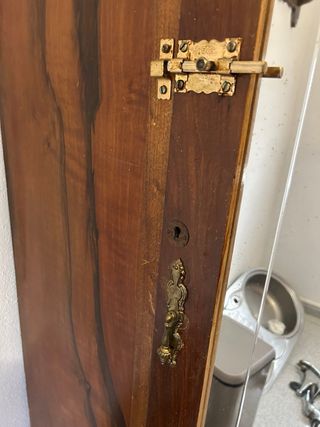 Armario vintage madera con espejo grande antiguo