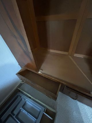 Armario vintage madera con espejo grande antiguo