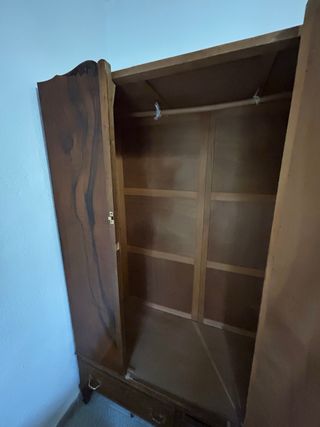Armario vintage madera con espejo grande antiguo