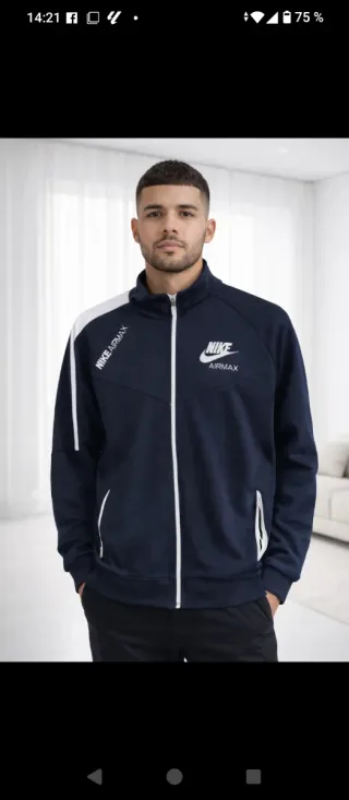 Chaqueta Nike Air Max Talla XL Negra/Blanca