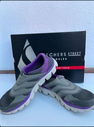 Zapatillas Skechers GO Recovery Mujer Gris/Morado