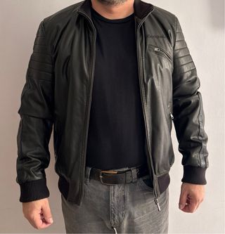 Chaqueta de cuero Desigual marrón