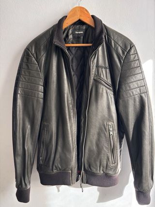 Chaqueta de cuero Desigual marrón