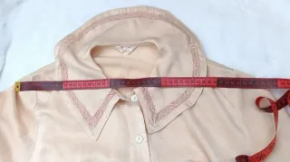 Camisa/Blusa Vintage Rosa Encaje Lazos