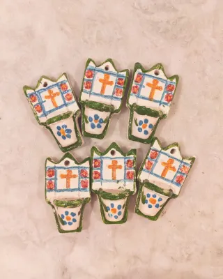 Cerámica Andújar benditeras nuevas lote de 6 | var