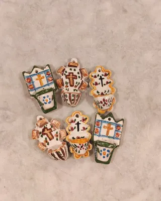 Cerámica Andújar benditeras nuevas lote de 6 | var