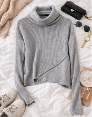 Jersey cuello alto cremallera talla S