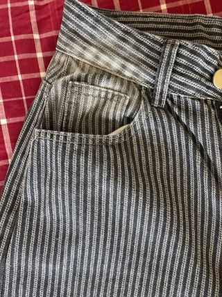 Pantalón recto rayas grises Talla S