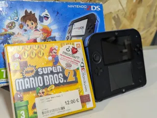 Nintendo 2DS Negra + caja + Super Mario Bros 2