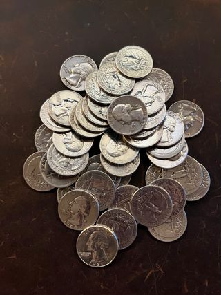 42 monedas plata Quarter Dollar pre 1964