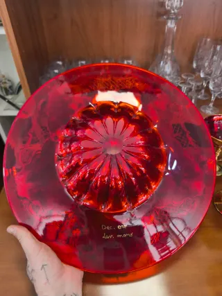 Plato y 3 copas Murano oro lujo