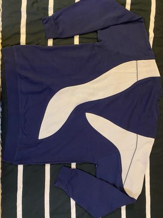 Felpa Adidas Y2K Design Onde Blu/Bianca M