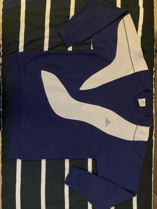 Felpa Adidas Y2K Design Onde Blu/Bianca M