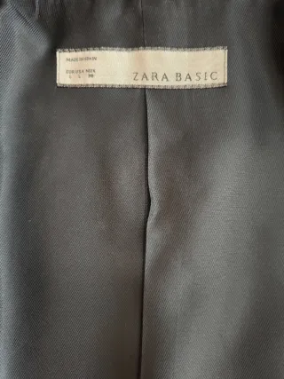 Abrigo paño negro Zara Talla L