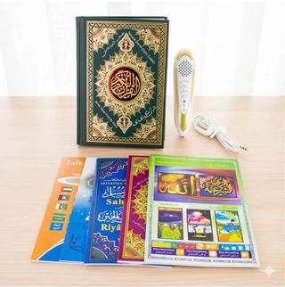 Corán con bolígrafo inteligente dorado y blanco