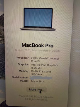 MacBook Pro 13” 2020 – 500GB – 16GB RAM, SpaceGray