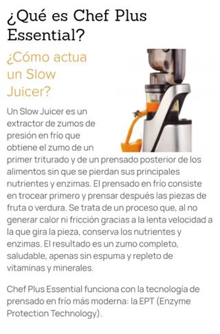 Exprimidor Chef Plus Essential Slow Juicer