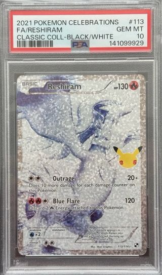 Reshiram FA 113/114 GEM MT 10 Celebrations