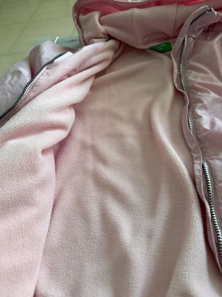 Chaqueta Benetton niña entretiempo rosa