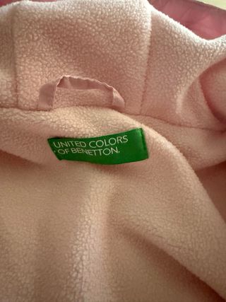 Chaqueta Benetton niña entretiempo rosa