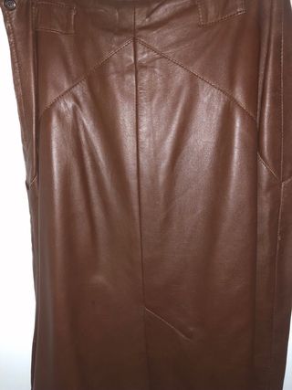 Falda vintage años 70 auténtico cuero mujer