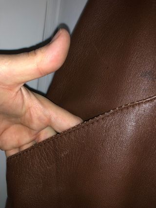 Falda vintage años 70 auténtico cuero mujer