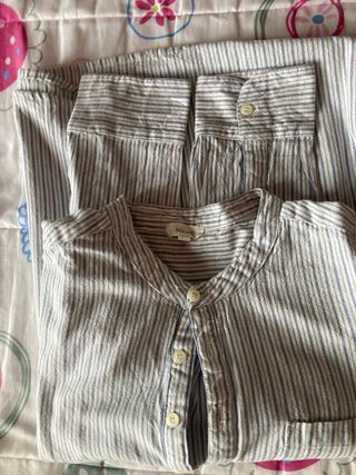 Camisa niño cuello mao algodon T- 12años