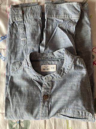 Camisa niño rayas 100% algodón T-9/10 años