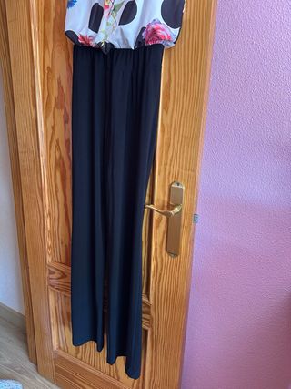 Mono largo estampado floral y lunares