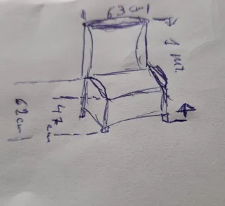 Sillón individual rojo de tela