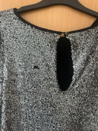 Top lentejuelas negro y plateado