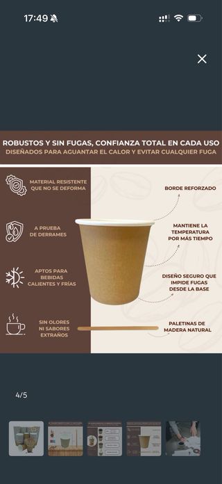 Vasos Desechables Café 120 ml (4 oz)