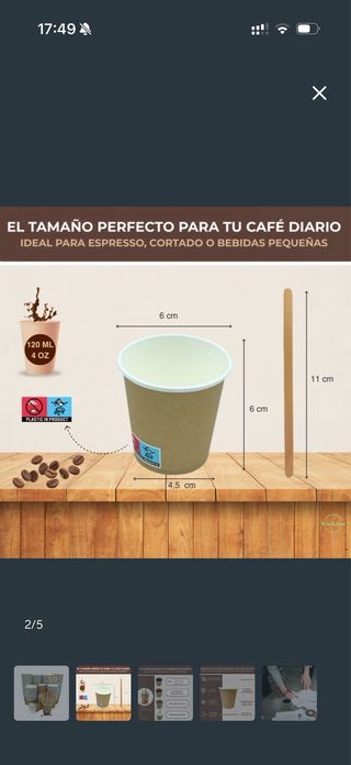 Vasos Desechables Café 120 ml (4 oz)