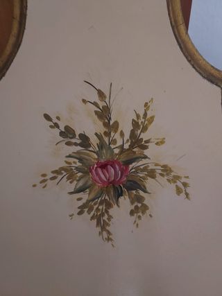 Pareja Cabeceros Vintage Madera Maciza Policromada