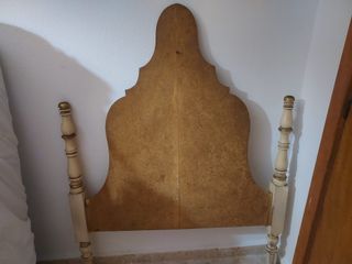 Pareja Cabeceros Vintage Madera Maciza Policromada