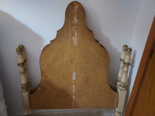 Pareja Cabeceros Vintage Madera Maciza Policromada