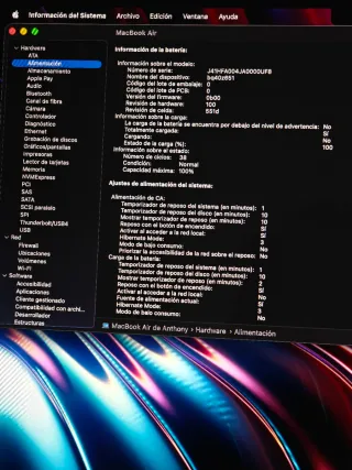 MacBook Air 13.6 16GB/256GB Azul Cielo