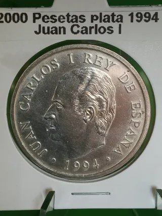 Moneda 2000 Pesetas Plata 1994 Juan Carlos I