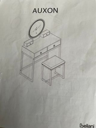 Tocador Beliani con espejo y taburete (LED).