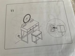 Tocador Beliani con espejo y taburete (LED).