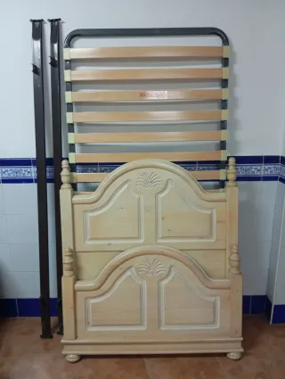 Cama madera maciza + somier