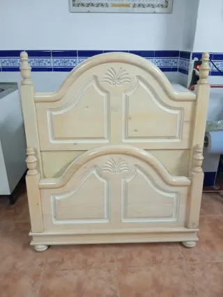 Cama madera maciza + somier