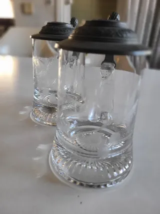 Pareja Jarras Warsteiner 1982 Cristal impecables