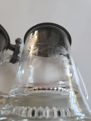 Pareja Jarras Warsteiner 1982 Cristal impecables