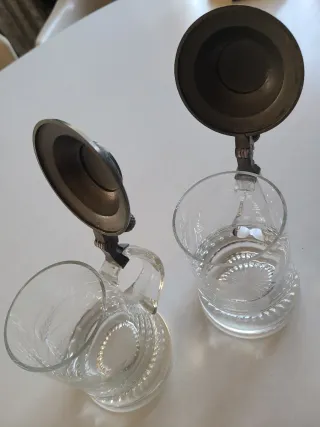 Pareja Jarras Warsteiner 1982 Cristal impecables