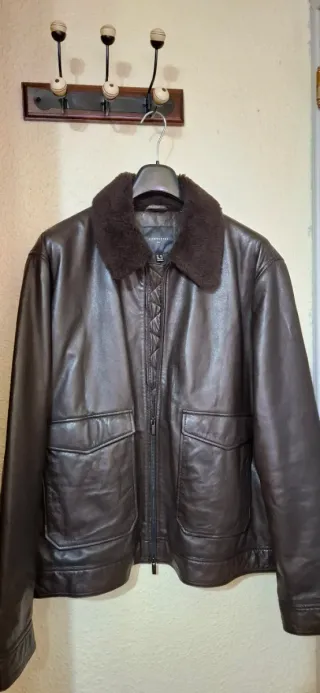 Chaqueta Piel Aviador Cortefiel Marrón