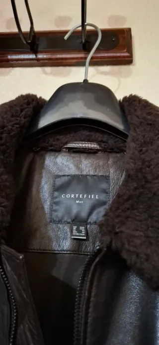 Chaqueta Piel Aviador Cortefiel Marrón