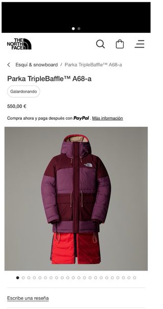 Parka unisex The North Face Triple Baffle Talla L